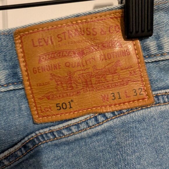 Levi's/501 Light Blue Jeans Sz 31 L32 - Picture 4 of 10
